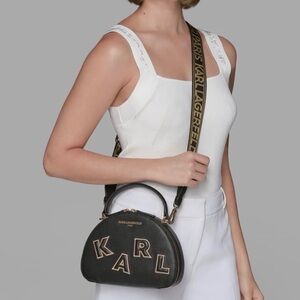 😎Karl Lagerfeld Black Crossbody with Gold Accents